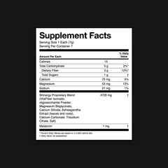 Shinergy Nighttime Supplement Facts